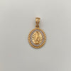 Dije Redondo Casting Blanco Virgen Milagrosa Oro amarillo y Oro blanco 18k 3 Gr / 15,9 mm / 2,6 Cm
