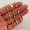 Rosario Virgen Milagrosa Cruz Oro amarillo 18k 7,10 Gr / 3,2 mm / 50 Cm Broche 0,30