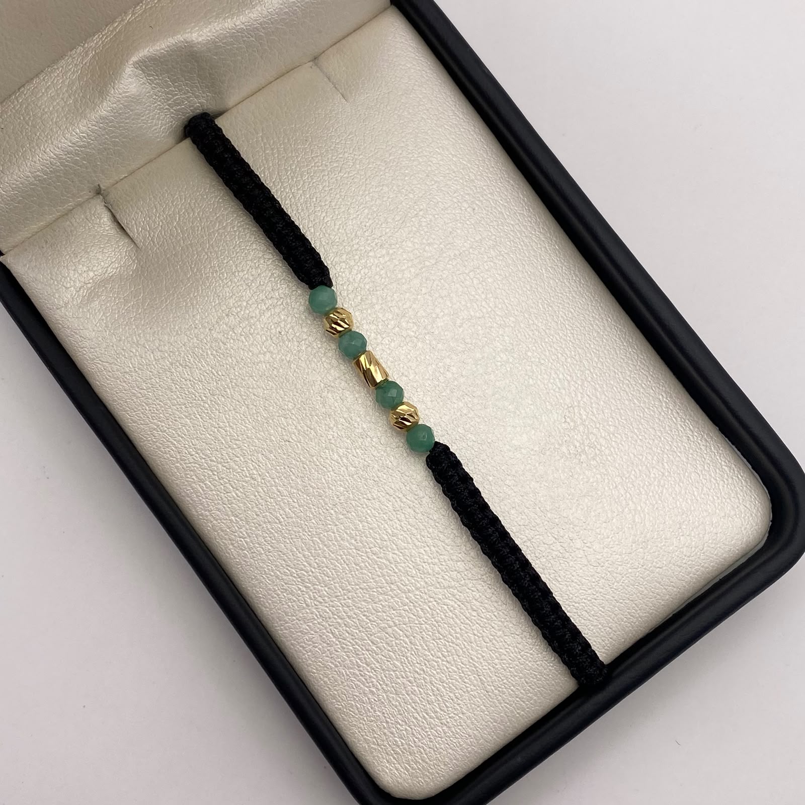 Pulsera tejida Bolas diamantadas 4mm+cilindro+morrallas 4mm Oro amarillo 18k 0,23 Gr