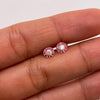 Topos Circulo borde fucsia y centro blanco Oro amarillo 18k 0,75 Gr / 5,4 mm