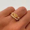 Anillo 15 Casting Blanco Oro amarillo 18k / Talla 7 / 2 Gr