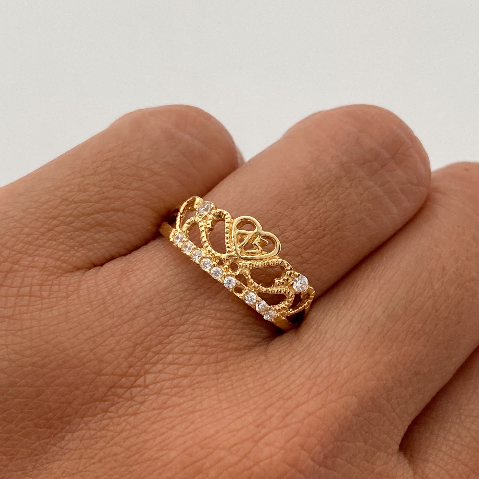 Anillo 15 Casting Blanco Oro amarillo 18k / Talla 7 / 2 Gr
