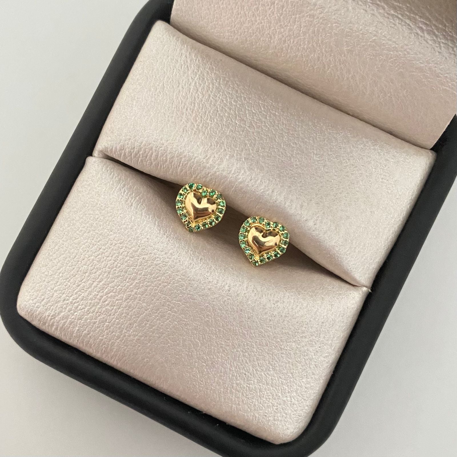 Topos corazón liso borde casting verde Oro amarillo 18k 0,85 Gr / 6,7 mm