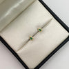 Topos gota circones blancos y verde Oro amarillo 18k 0,7 Gr / 4,53 mm