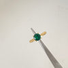 Anillo solitario con circon verde (POR FABRICACION)  Oro amarillo 18k / Talla 7 1/2 / 2,85 Gr