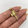 Dije cruz clavo corona de espinas blanca Oro amarillo 2,8 Gr / 3,2 Cm