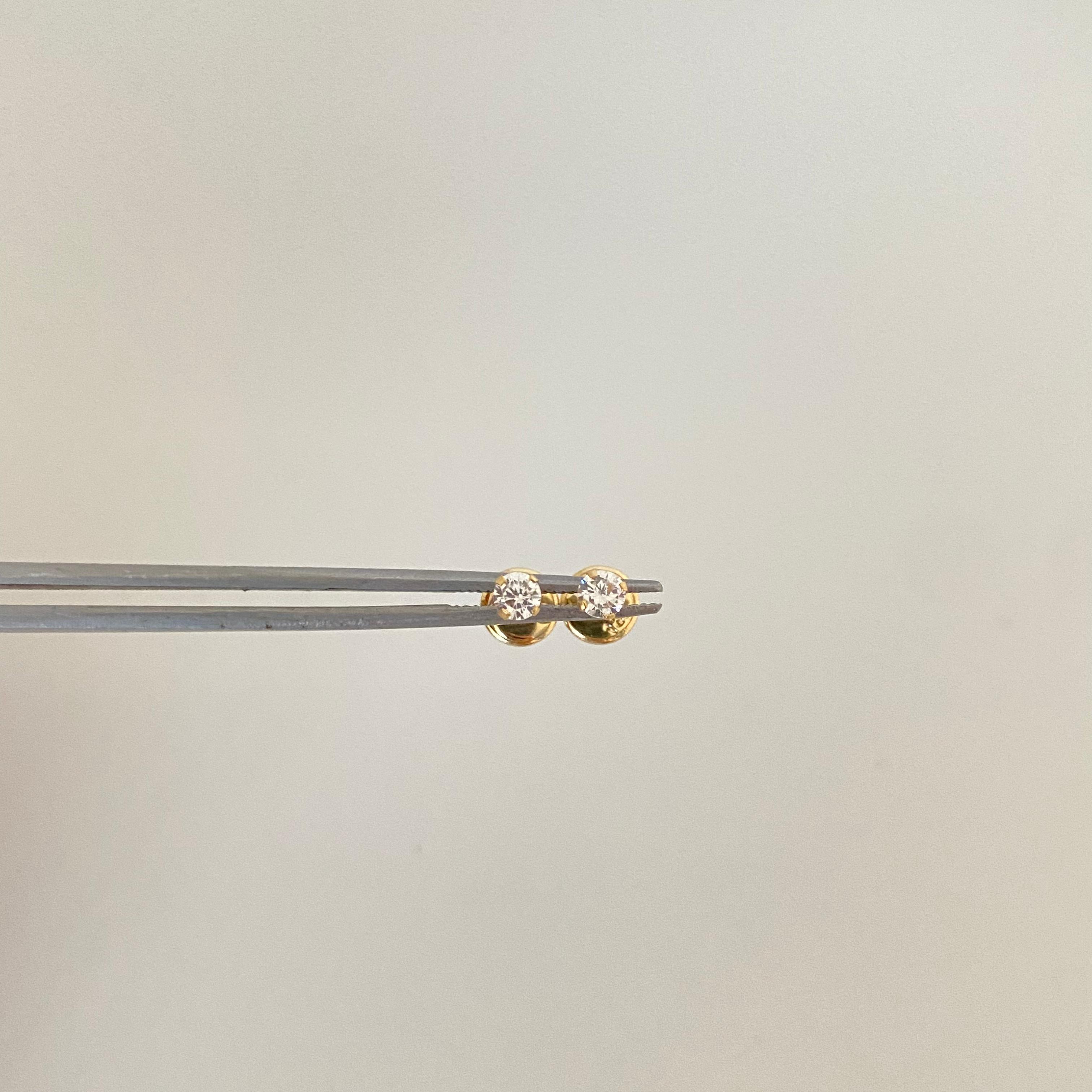 Topos (joya) circon blanco Oro amarillo 18k 0,5 Gr / 3,05 mm