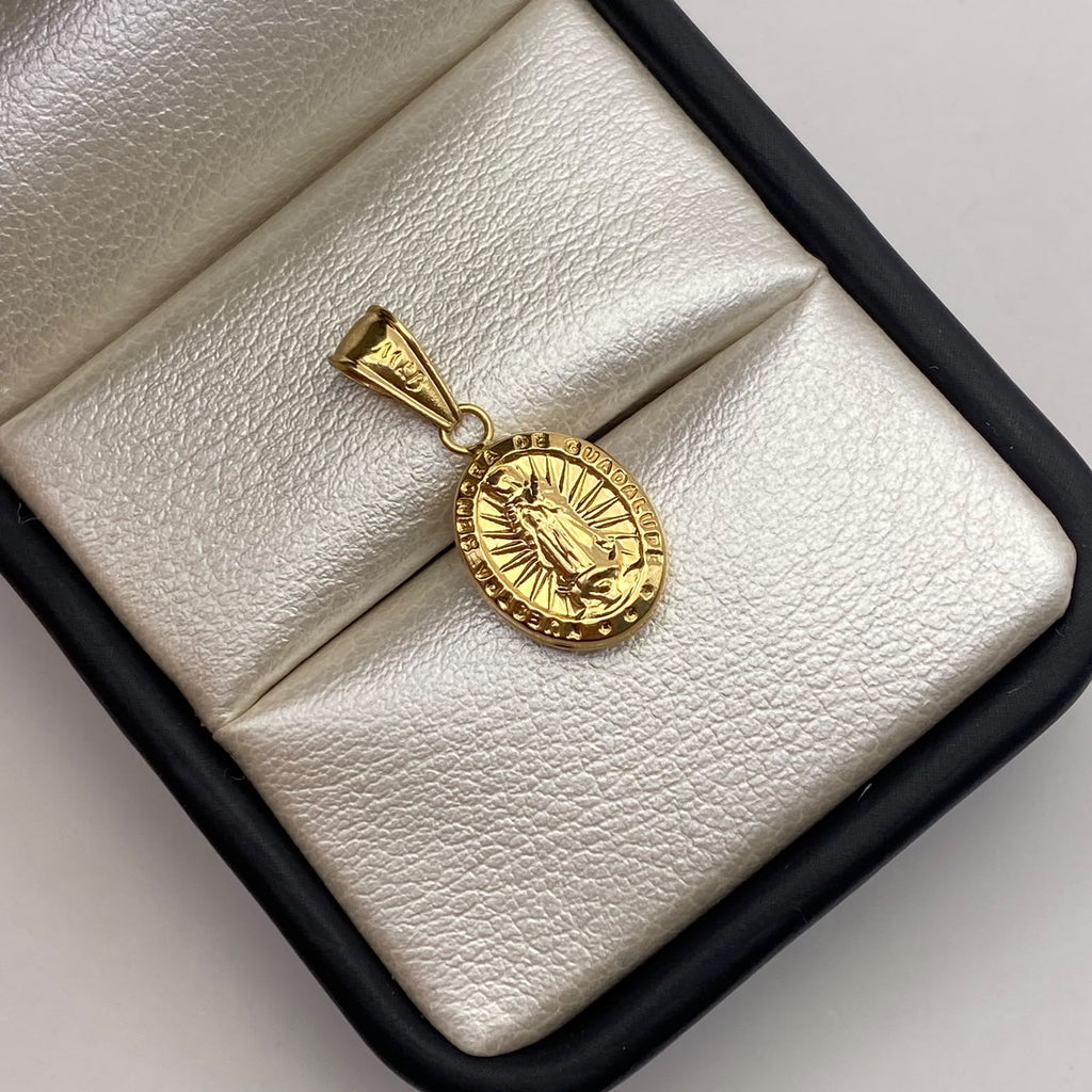 Dije Virgen de guadalupe Oro amarillo 18k 0,69 Gr / 10,5 mm / 2 Cm