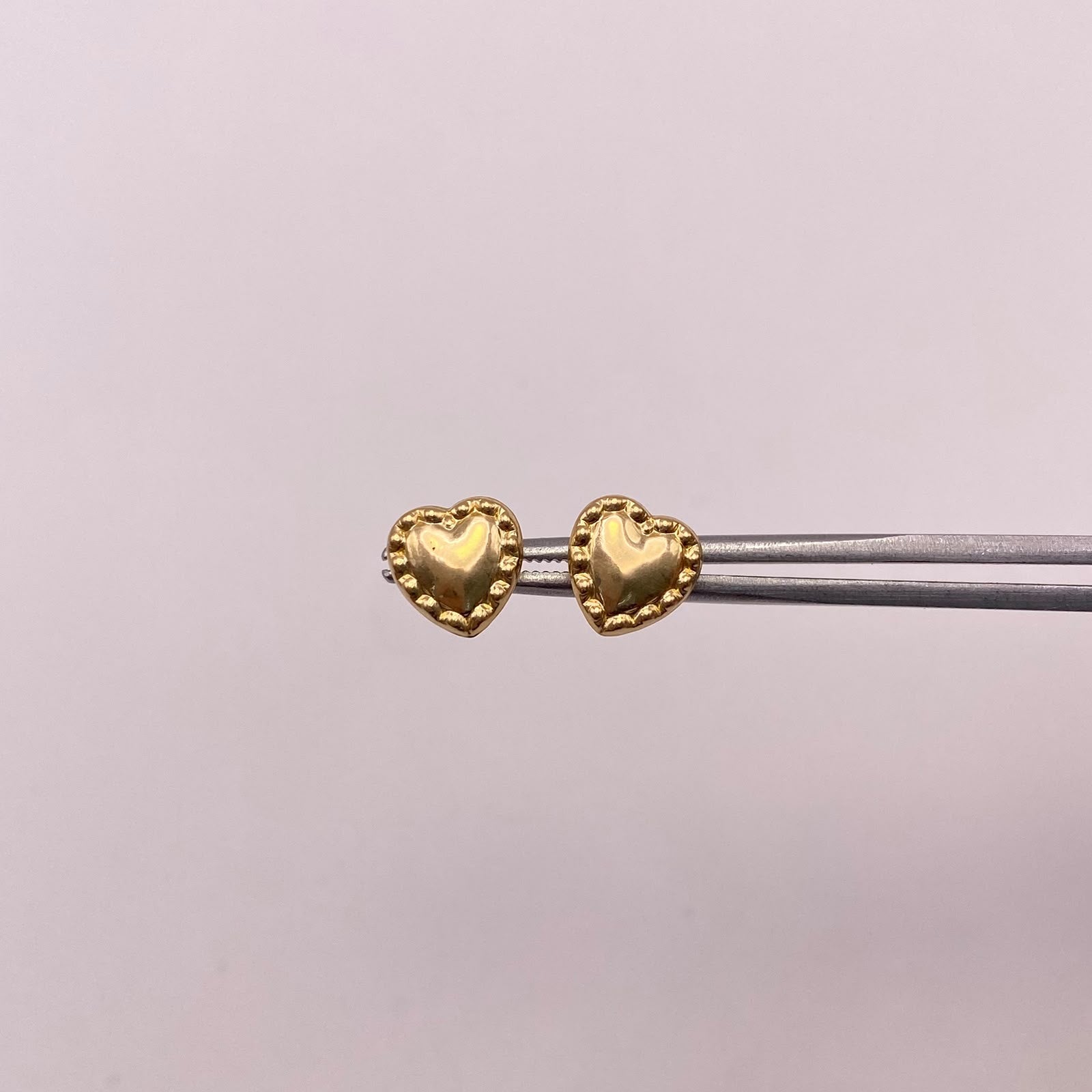Topos Corazon borde diamantado Oro amarillo 18k 0,75 Gr / 8,2 mm