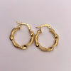 Candonga entorchada lisa y diamantada Oro amarillo 18k 2,29 Gr / 2,3 Cm