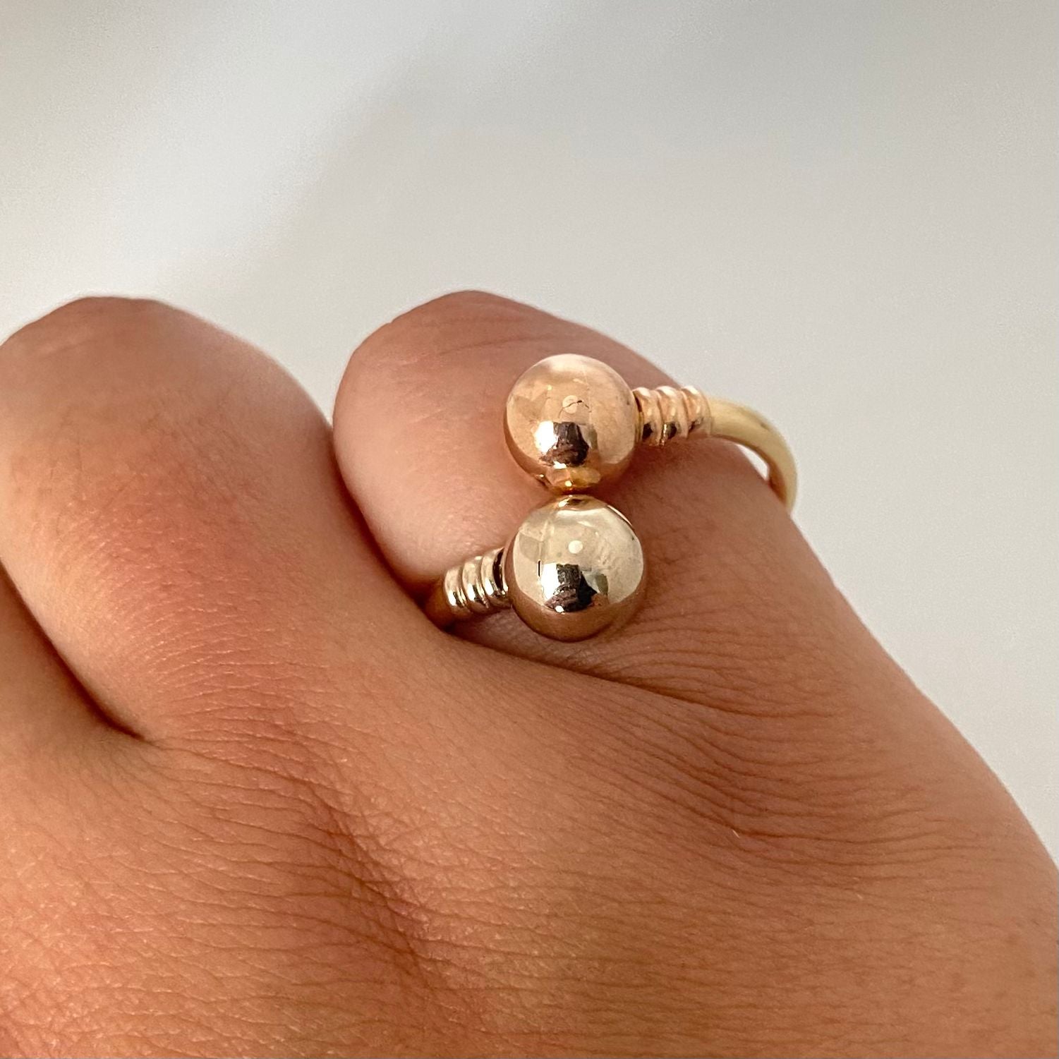 Anillo tu y yo Oro amarillo 18k / Talla 9 1/4 / 1,85 Gr