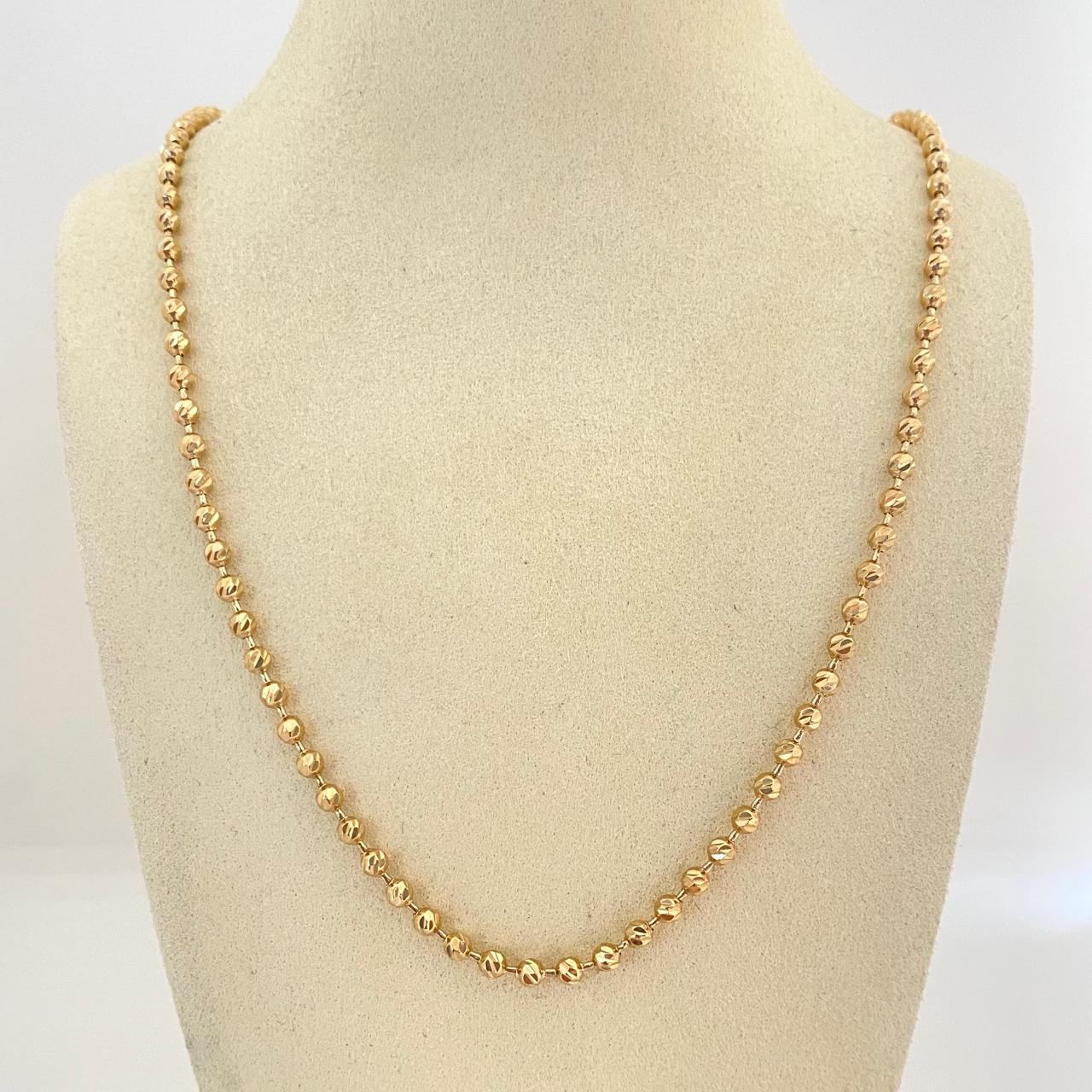 Cadena militar diamantada Oro amarillo 18k 17,60 Gr / 3,0 mm / 61 Cm Broche 0,60