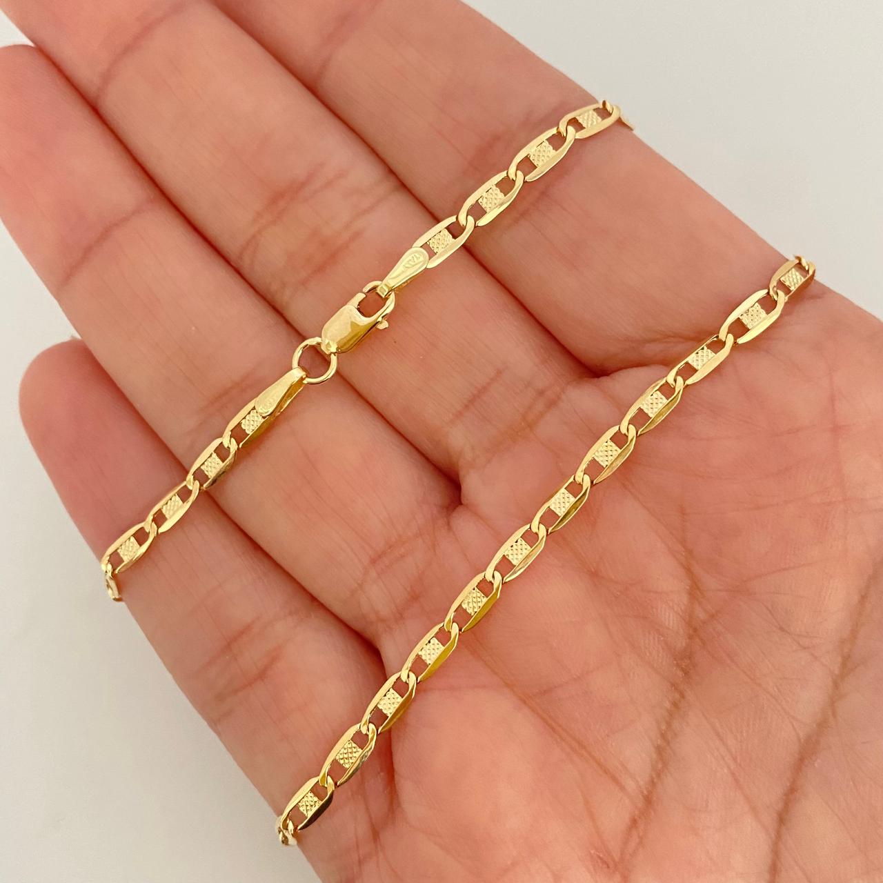 Cadena It plana diamantada Oro amarillo 18k 3,85 Gr / 2,9 mm / 50 Cm