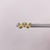 Topos Mariposa circones blancos y verdes Oro amarillo 18k 1 Gr / 8,5 mm