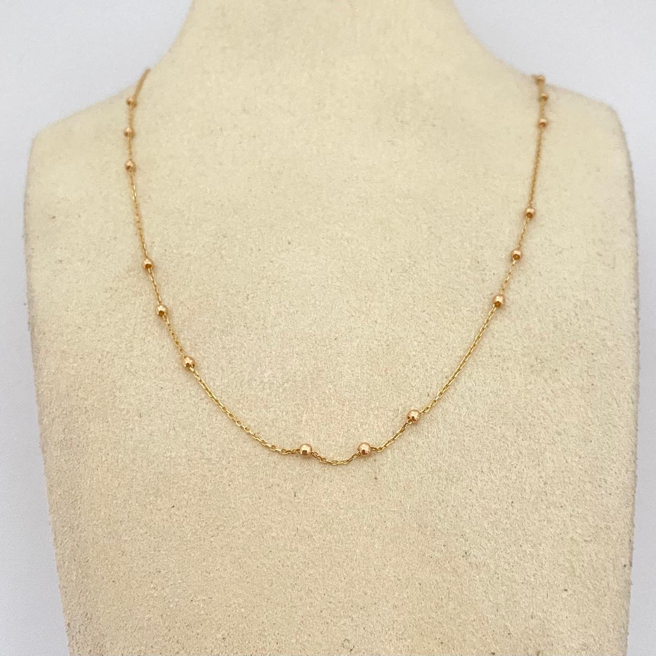 Cadena It balines lisos Oro amarillo 18k +4 / 2,1 Gr / 2,0 mm / 45 Cm