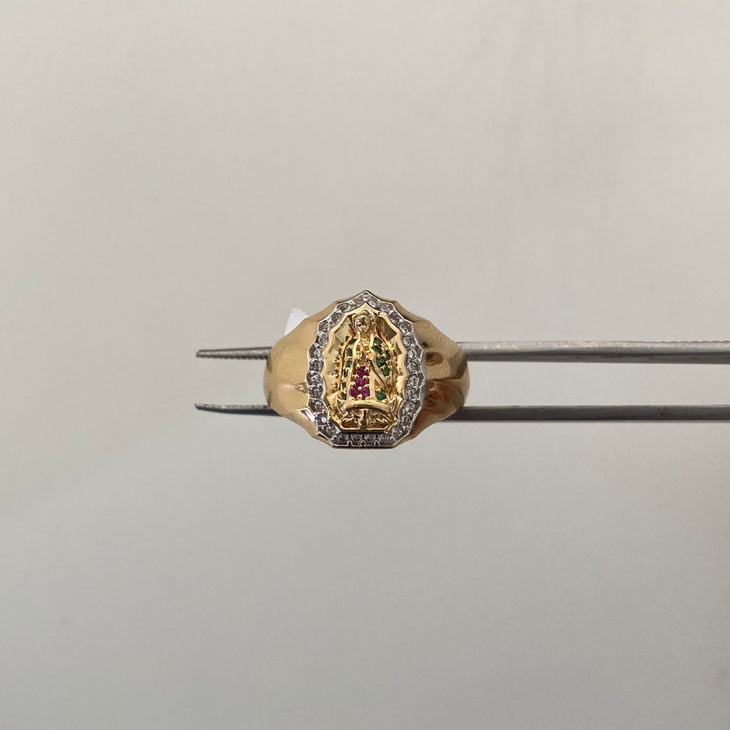 Anillo Virgen De Guadalupe Casting Oro amarillo 18k / Talla 7 / 5,15 Gr / 4,8 mm