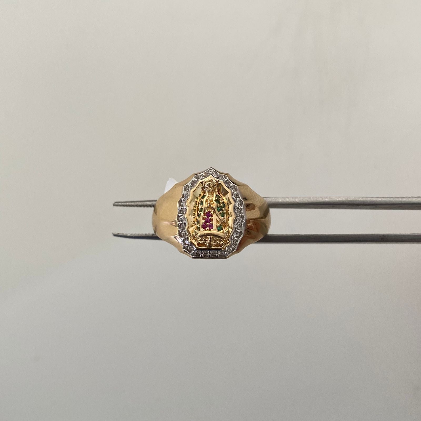 Anillo Virgen De Guadalupe Casting Oro amarillo 18k / Talla 7 / 5,15 Gr / 4,8 mm