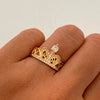 Anillo 15 Corona Casting Blanco Oro amarillo 18k / Talla 7 1/2 / 2,7 Gr