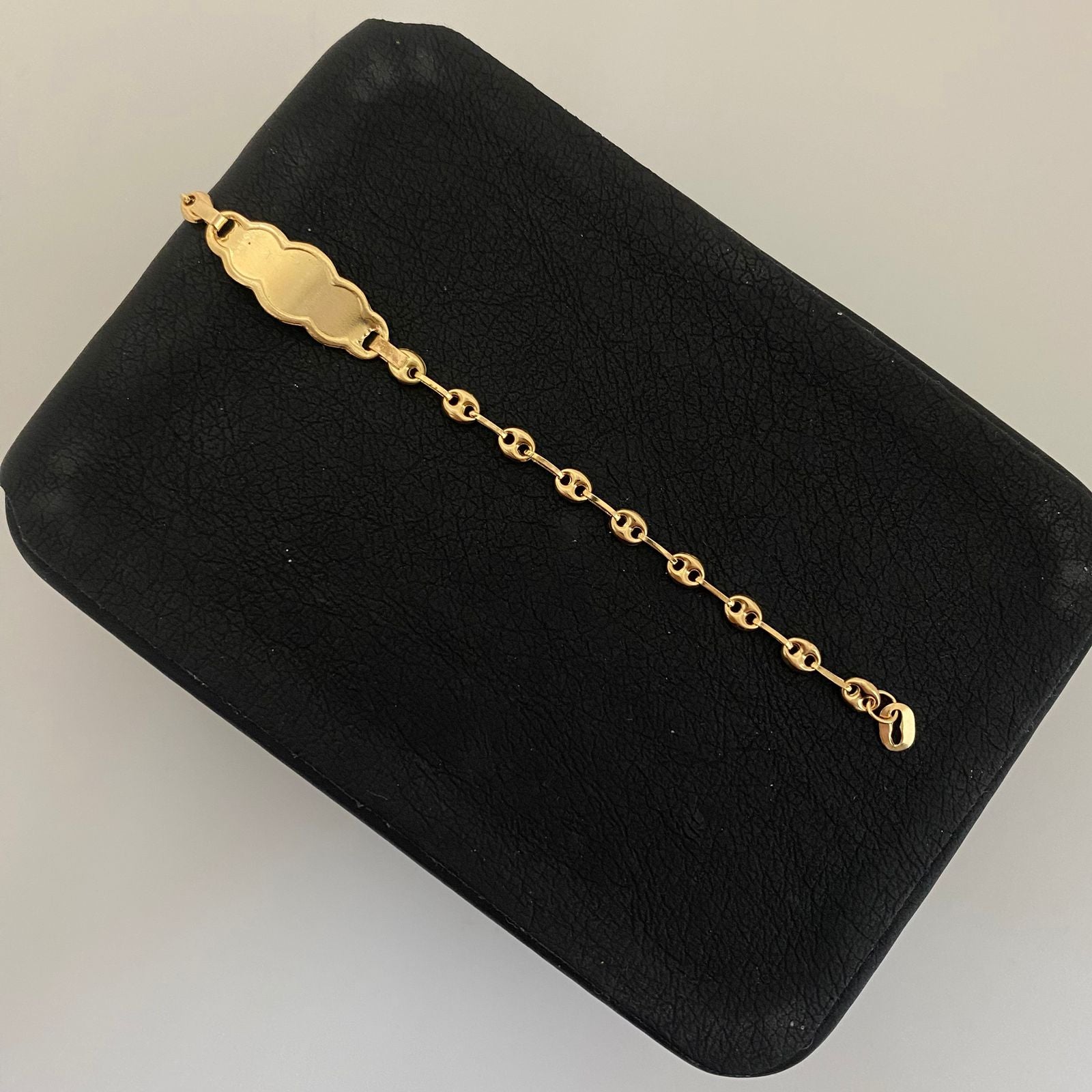 Pulso bebé placa nube  Oro amarillo 18k 2,10 Gr / 3,2 mm / 15 Cm Broche 0,40