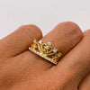 Anillo 15 Casting Blanco Oro amarillo 18k / Talla 7 / 2,65 Gr