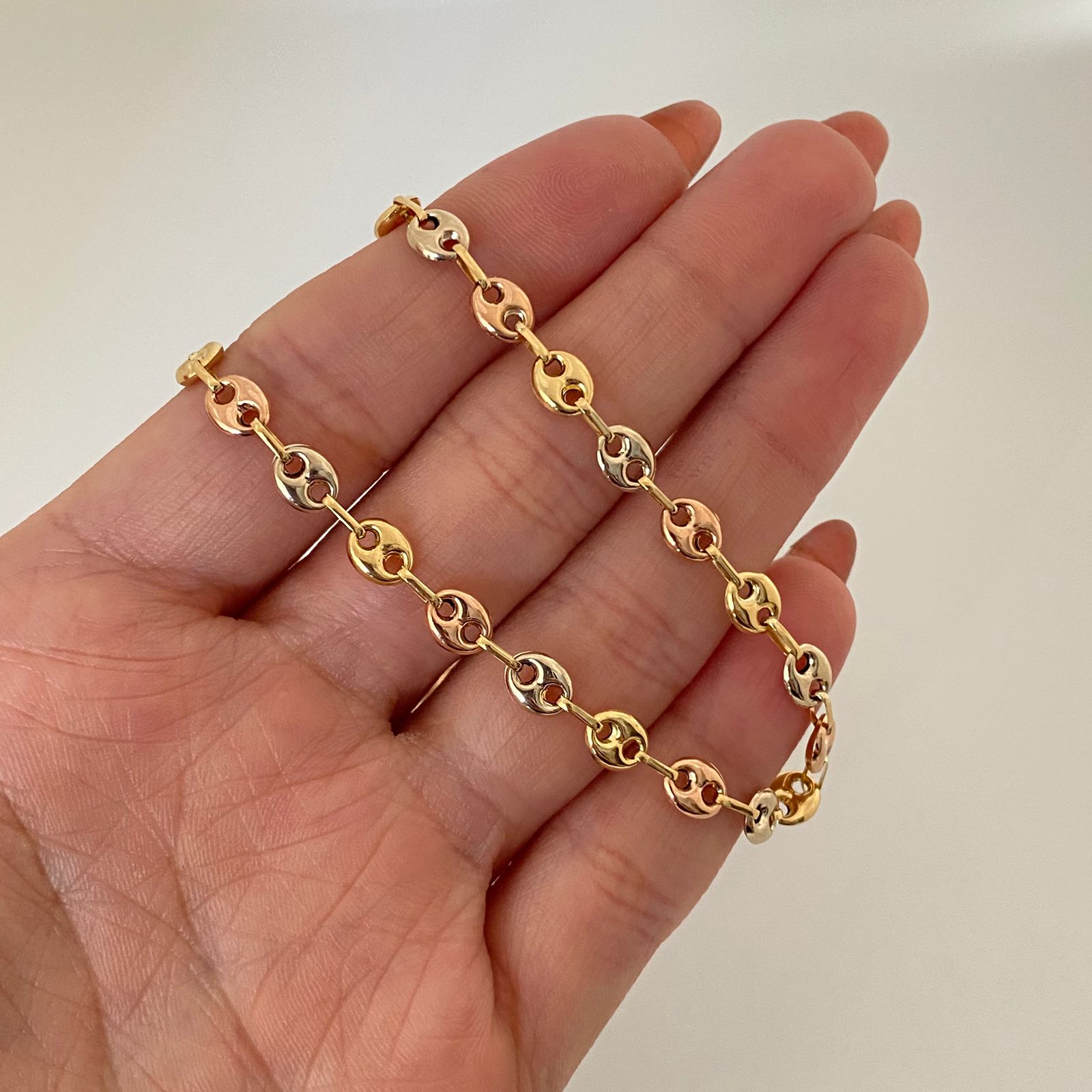 Cadena gc Tres oros 18k 9,65 Gr / 5,3 mm / 60 Cm Broche 0,60