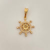 Dije timon cricones blancos Oro amarillo 18k 2,70 Gr / 2,7 Cm