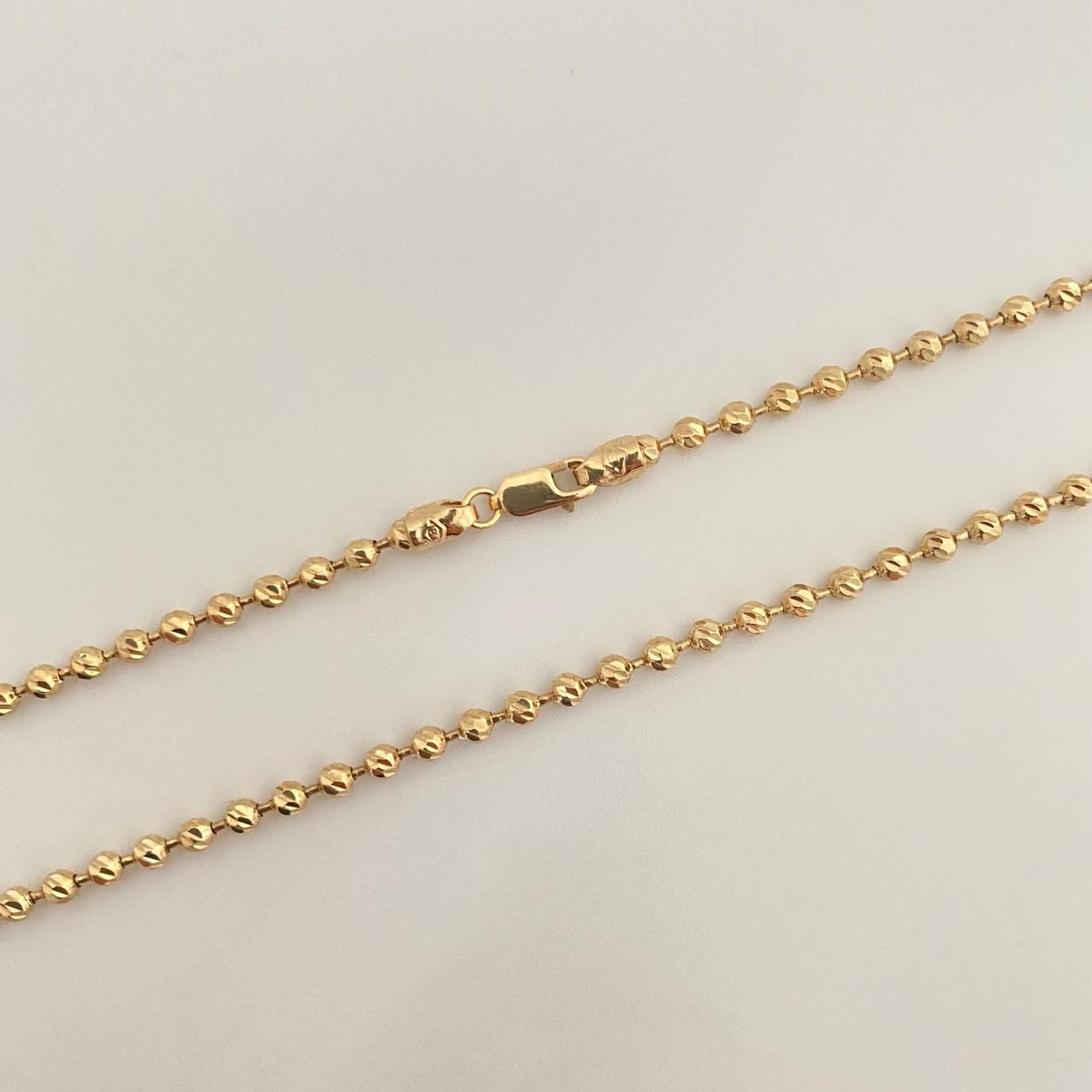 Cadena militar balin diamantado #3 Oro amarillo 18k +2 / 17,50 Gr / 60 cm Broche 0,60