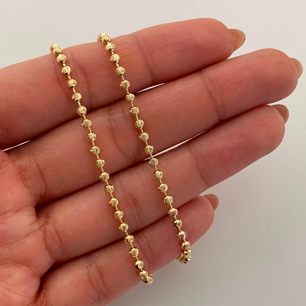 Cadena Militar Media Luna Oro amarillo 18k 13,30 Gr / 2,5 mm / 60 Cm Broche 0,30