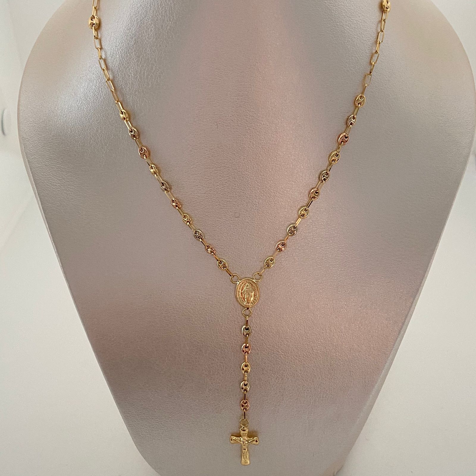 Rosario Gc liso Tres oros 18k 7,10 Gr / 3 mm / 60 Cm Broche 0,40
