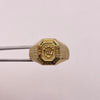 Anillo Rx circones blancos y verdes  Oro amarillo 18k / Talla 9 / 7,73 Gr / 6,2 mm