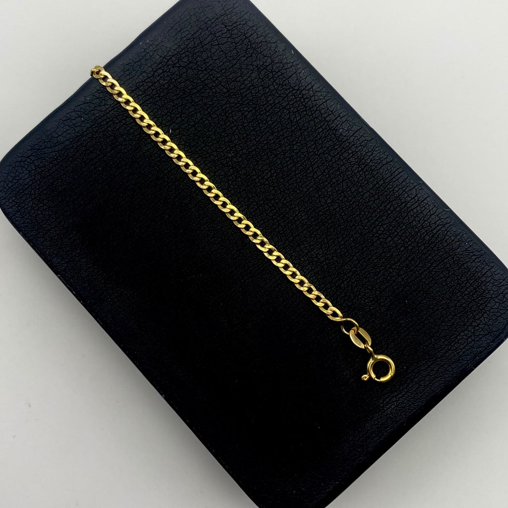 Tobillera It Cubana Oro amarillo 18k 2,44 Gr / 2,8 mm / 25,4 Cm