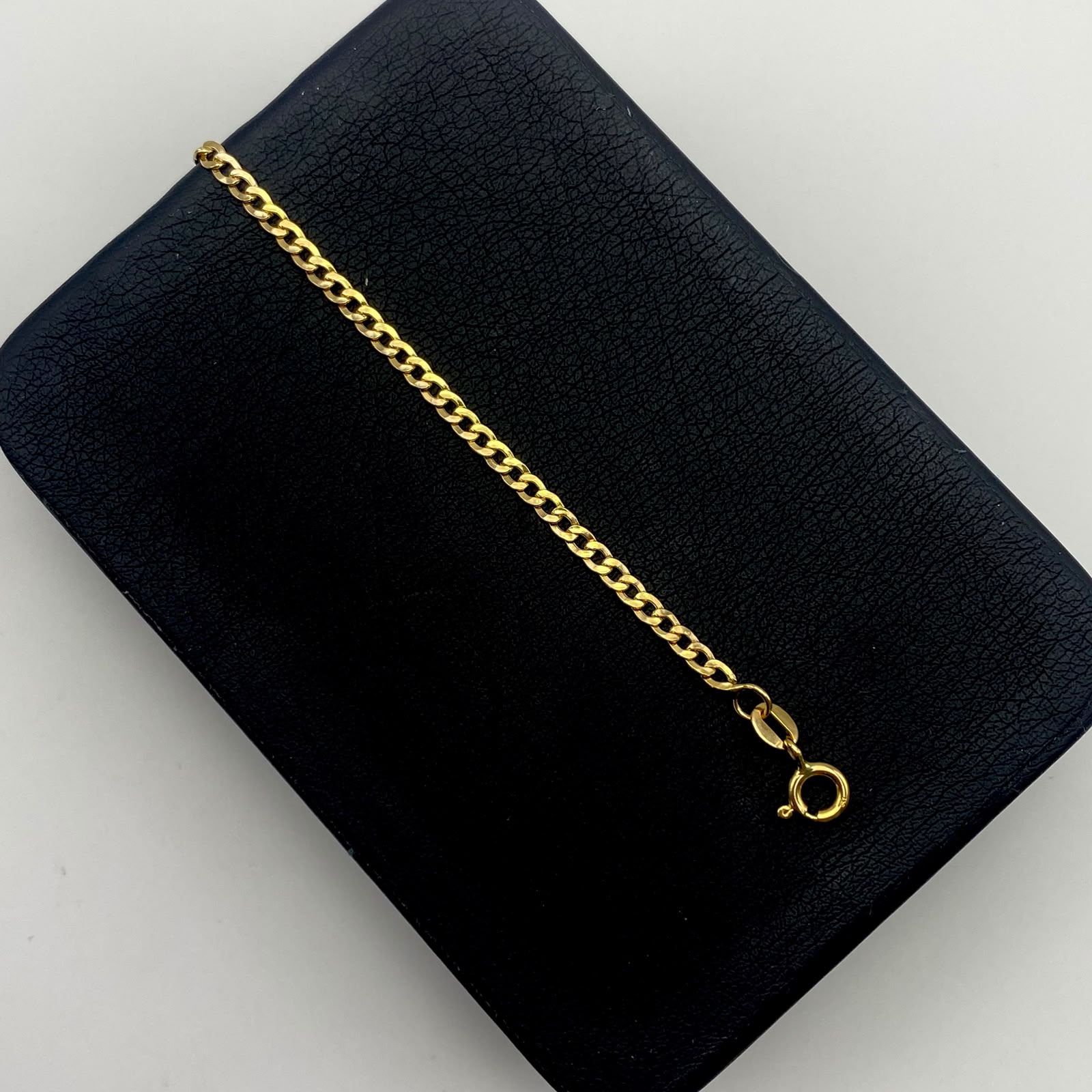 Tobillera It Cubana Oro amarillo 18k 2,44 Gr / 2,8 mm / 25,4 Cm