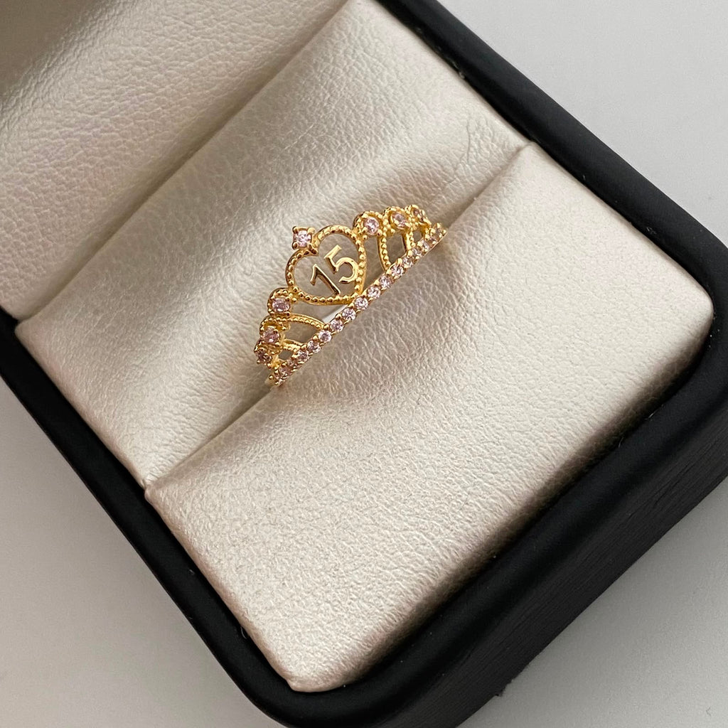 Anillo 15 Casting Rosado Oro amarillo 18k / Talla 6 1/4 / 1,65 Gr
