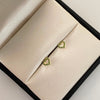 Topos silueta corazon circones verdes Oro amarillo 18k 0,6 Gr / 5 mm