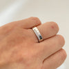 Anillo argolla con diamantes  Oro blanco 18k / Talla 8 1/2 / 5,7 Gr