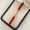 Pulsera tejida centro herraje corazón inflado balines lisos #4 Oro amarillo 18k 0,65 Gr