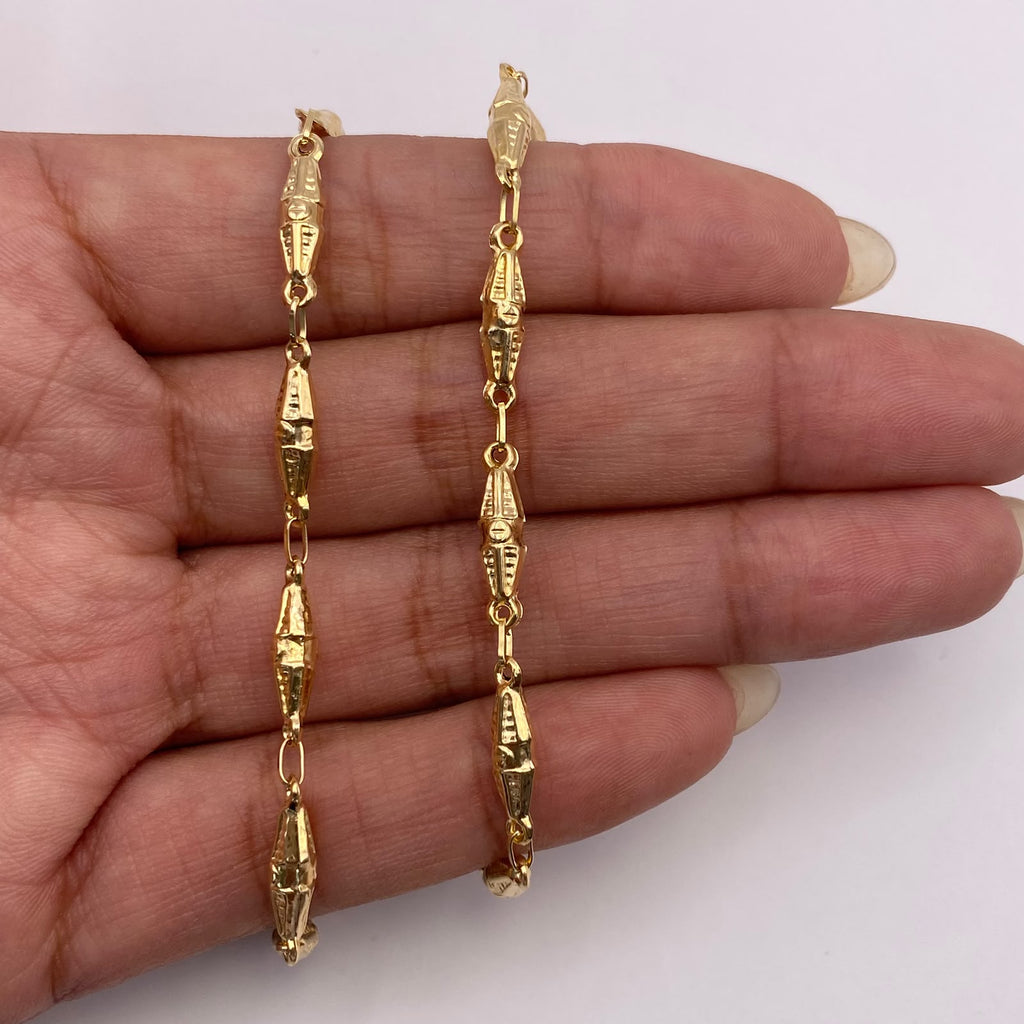 Cadena rustica dubai Oro amarillo 18k 7,95 Gr / 3,8 mm / 60 Cm Broche 0,40