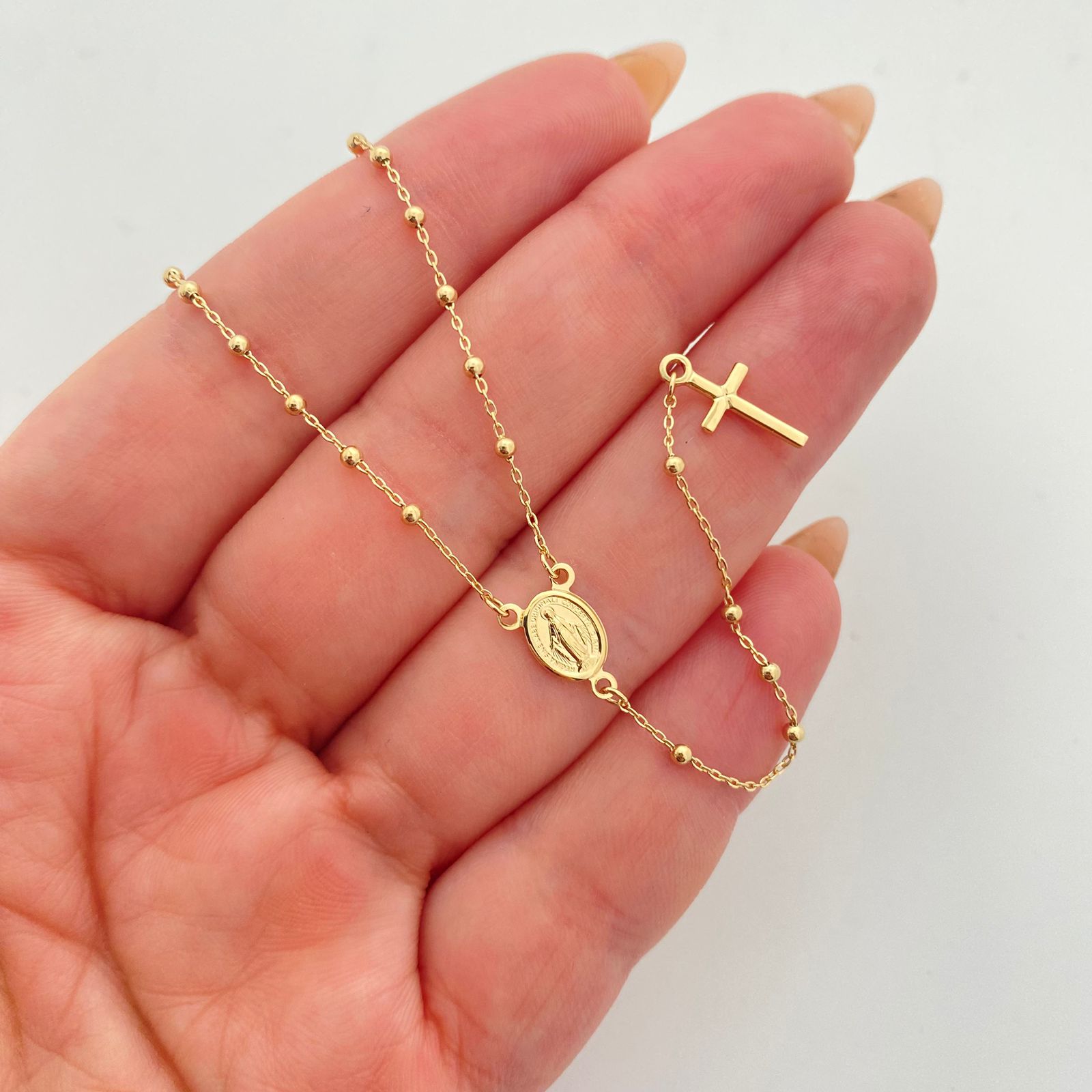 Rosario It virgen milagrosa Oro amarillo 18k +4 / 3,25 Gr / 2 mm / 45 Cm