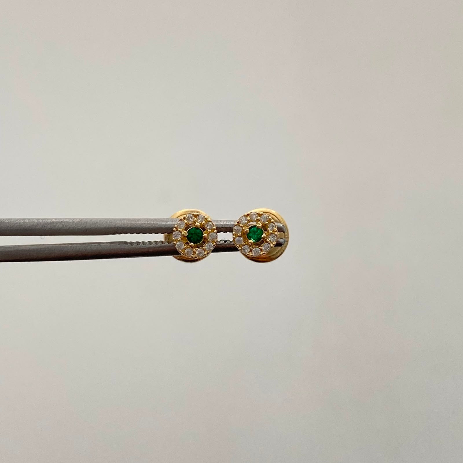 Topos Circulo Casting Verde y Blanco Oro amarillo 18k 0,55 Gr / 4,4 mm
