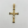 Dije cruz cristo circones blancos y negros Oro amarillo y Oro blanco 18k 7,75 Gr / 25,55 mm / 5,5 Cm
