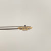 Anillo corona reina con circon blanco y azul  Oro amarillo 18k / Talla 6 3/4 / 2,05 Gr