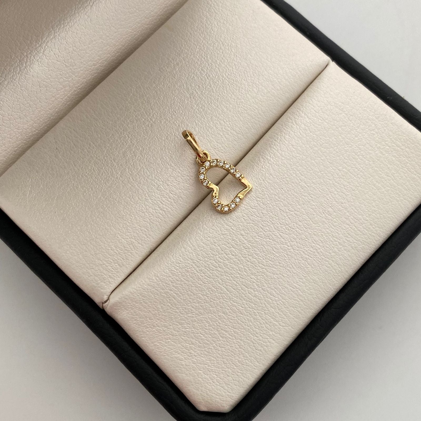 Dije Corazon casting blanco Oro amarillo 18k 0,65 Gr / 7,5 mm / 1,56 Cm
