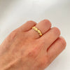 Anillo de corazones inflados  Oro amarillo 18k / Talla 7 1/2 / 2,1 Gr