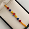 Pulsera tejida Herraje Balon bolas diamantadas 5mm Tricolor Oro amarillo 18k 1 Gr