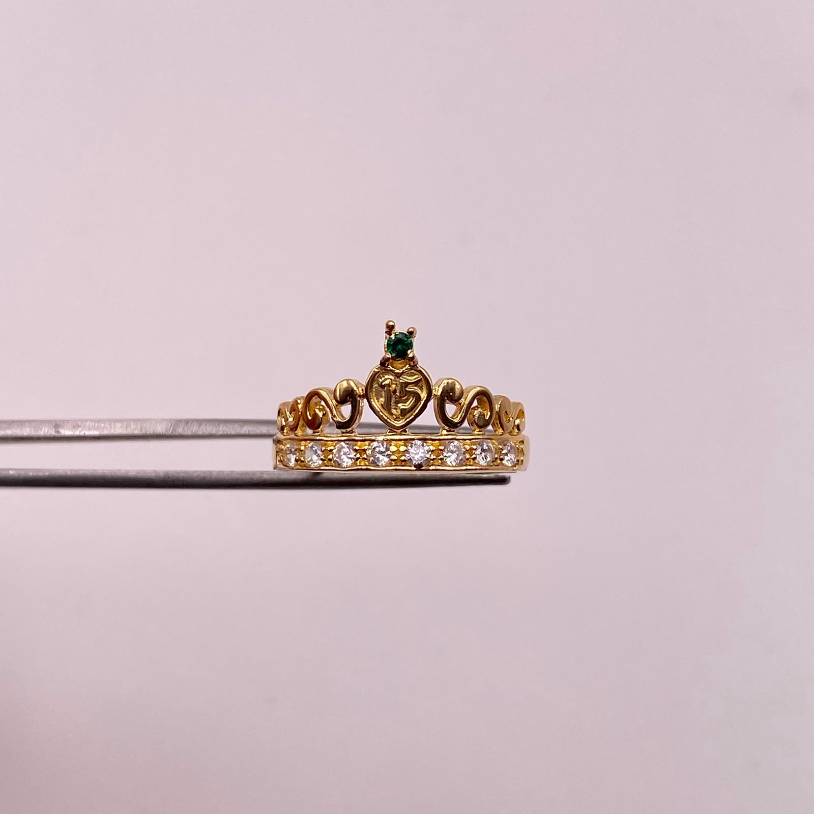 Anillo 15 Casting Blanco Oro amarillo 18k / Talla  61/4 / 2,5 Gr