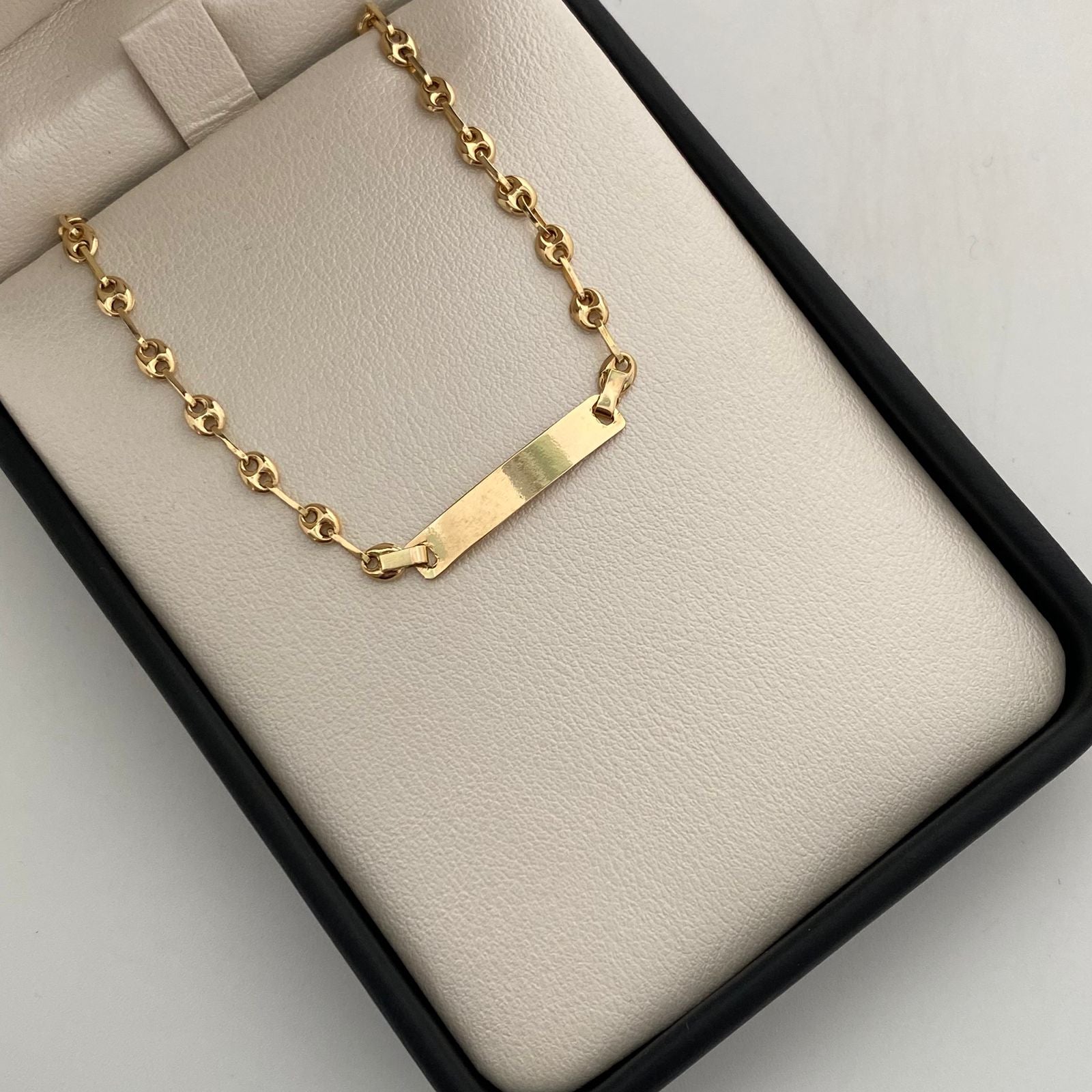 Pulso bebé Placa rectangular Gc Oro amarillo 18k 2,05 Gr / 3,3 mm / 16 Cm Broche 0,15