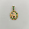Dije Redondo Casting Verde San Miguel Arcangel Oro amarillo y Oro blanco 18k 2,8 Gr / 15,9 mm / 2,6 Cm