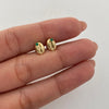 Topos Grano de Café circon verde Oro amarillo 18k 0,7 Gr / 5,4 mm