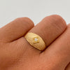 Anillo Troquel Circon Blanco Oro amarillo 18k / Talla 7 / 1,55 Gr / 3,3 mm