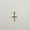 Dije Cruz multicolor Oro amarillo 18k 0,65 Gr / 9,8 mm / 2 Cm